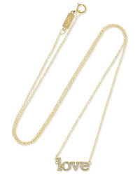 Jennifer Meyer Love 18 Karat Gold Diamond Necklace