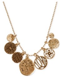 Lucky Brand Necklace Gold Tone Short Charm Necklace