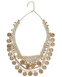 Boohoo Lucy Coin And Chain Statet Necklace