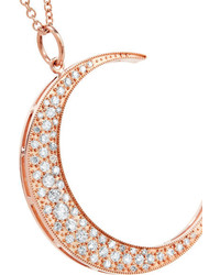 Andrea Fohrman Luna 14 Karat Rose Gold Diamond Necklace One Size