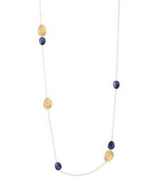 Marco Bicego Lunaria 18k Gold Lapis Station Necklace 393