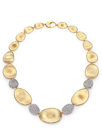 Marco Bicego Lunaria Diamond 18k Yellow Gold Four Station Collar Necklace