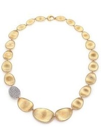 Marco Bicego Lunaria Diamond 18k Yellow Gold Single Station Collar Necklace