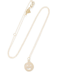 Alison Lou Medium Happy 14 Karat Gold Diamond Necklace