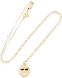 Alison Lou Medium Joe Cool Enameled 14 Karat Gold Necklace