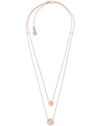 Michael Kors Michl Kors Rose Quartz Double Chain Necklace