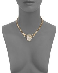 Alexis Bittar Miss Havisham Caged Rock Crystal Bib Necklace