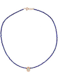 Pascale Monvoisin Montauk N5 9 Karat Rose Gold Lapis Lazuli Turquoise And Bakelite Necklace