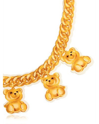 Moschino Teddy Bear Chain Print Neoprene Necklace