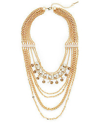 Saks Fifth Avenue Multi Strand Chain Bead Draped Necklace
