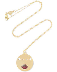 Alison Lou Mwa 14 Karat Gold Ruby Necklace