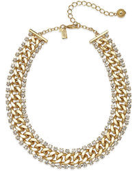 Kate Spade New York Gold Tone Crystal Chain Short Collar Necklace