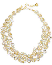 Kate Spade New York Gold Tone Imitation Pearl And Crystal Collar Necklace