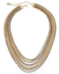 Nicole Miller Nicole By Nicole By Mixed Metal Multi Chain Necklace