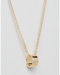 NY:LON Nylon Gold Plated Necklace With Circle