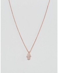 NY:LON Nylon Rose Gold Plated Hamsa Hand Necklace