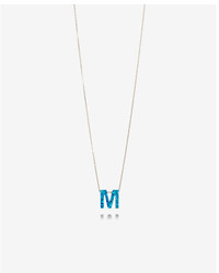 Express Opal Block M Initial Necklace