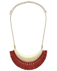 Lucky Brand Openwork Statet Necklace With Tassels Necklace