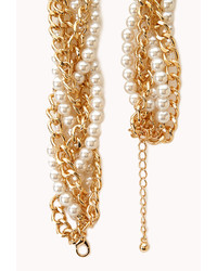 Forever 21 Opulent Faux Pearl Chain Choker