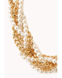 Forever 21 Opulent Faux Pearl Chain Choker
