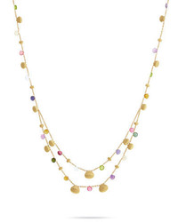 Marco Bicego Paradise Short Necklace With Mixed Gemstones In 18k Yellow Gold
