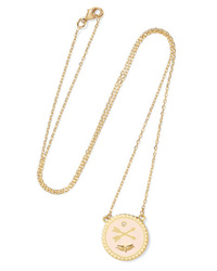 Foundrae Passion Petite 18 Karat Gold Diamond And Enamel Necklace