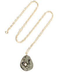 Cvc Stones Patagonia 18 Karat Gold Stone And Diamond Necklace