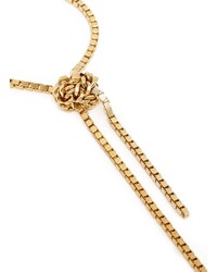 Ela Stone Patti Knot Box Chain Drop Collar Necklace