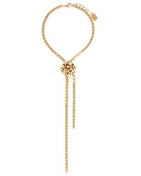 Ela Stone Patti Knot Box Chain Drop Collar Necklace