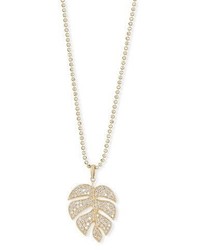 Sydney Evan Pav Diamond Monstera Leaf Necklace