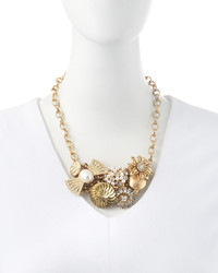 Lydell NYC Pearly Crystal Cluster Statet Necklace