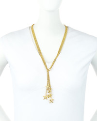 Kenneth Jay Lane Polished Golden Star Tassel Necklace