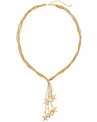 Kenneth Jay Lane Polished Golden Star Tassel Necklace