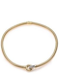 Roberto Coin Primavera Diamond 18k White Yellow Gold Interlock Collar Necklace