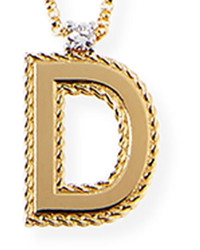 Roberto Coin Princess 18k Yellow Gold Diamond Initial Necklace D