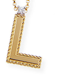 Roberto Coin Princess 18k Yellow Gold Diamond Initial Necklace L