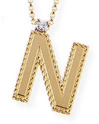 Roberto Coin Princess 18k Yellow Gold Diamond Initial Necklace N