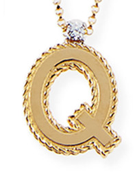 Roberto Coin Princess 18k Yellow Gold Diamond Initial Necklace Q