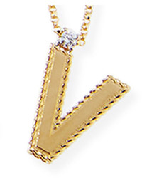Roberto Coin Princess 18k Yellow Gold Diamond Initial Necklace W
