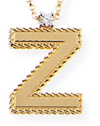 Roberto Coin Princess 18k Yellow Gold Diamond Initial Necklace Z
