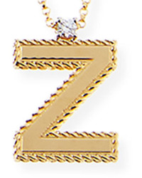 Roberto Coin Princess 18k Yellow Gold Diamond Initial Necklace Z
