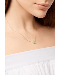 Andrea Fohrman Rainbow 14 Karat Gold Turquoise And Diamond Necklace