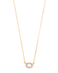 Adina Reyter 14k Gold Super Tiny Pave Oval Necklace
