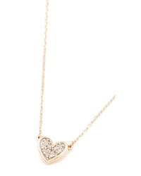 Adina Reyter Super Tiny Pave Folded Heart Necklace
