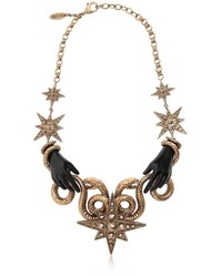 Roberto Cavalli Snake Star Brass Necklace