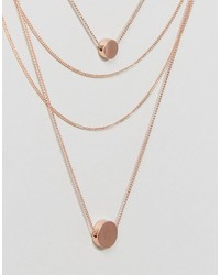 Pieces Rose Gold Multi Row Necklace