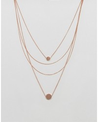 Pieces Rose Gold Multi Row Necklace