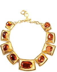 Saint Laurent Yves Vintage Oriental Amber Necklace