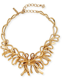 Oscar de la Renta Sculpted Golden Bow Necklace