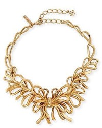 Oscar de la Renta Sculpted Golden Bow Necklace